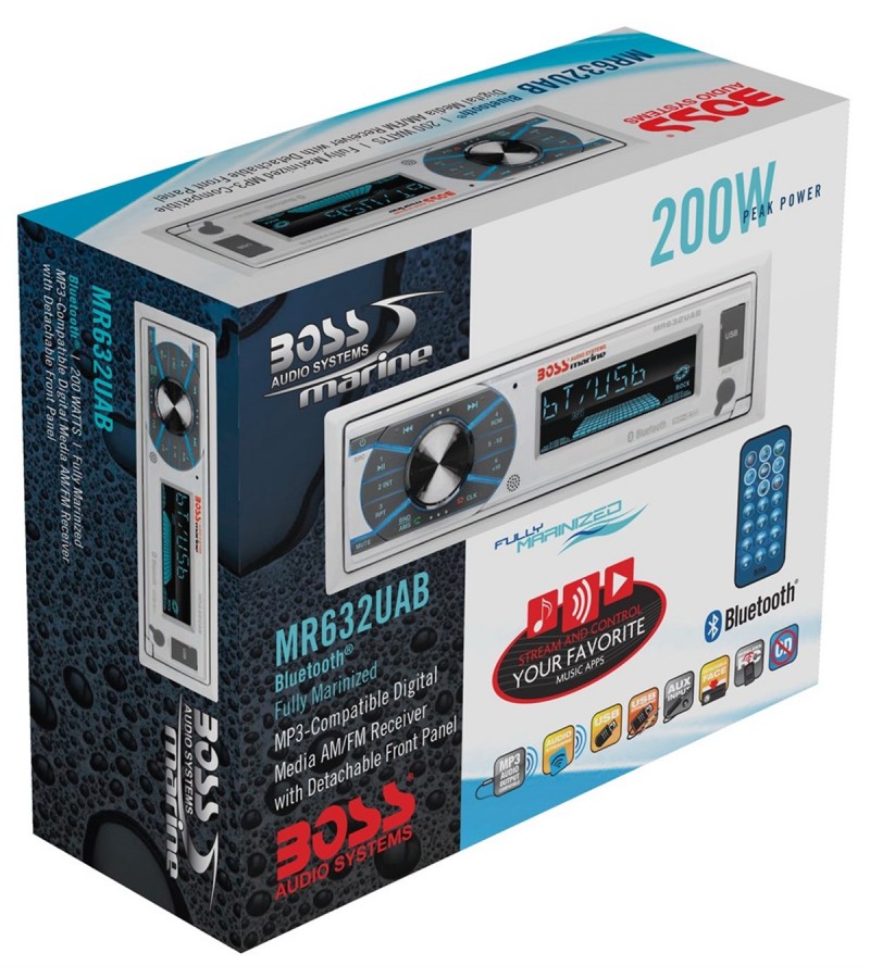 BOSS Audio Systems MR632UAB USB, AUX Girişli Bluetoothlu Marin Teyp