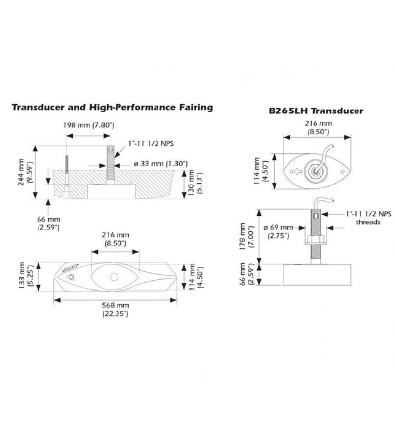 Airmar B265LM 1 Kw Bronz Chirp Ayna