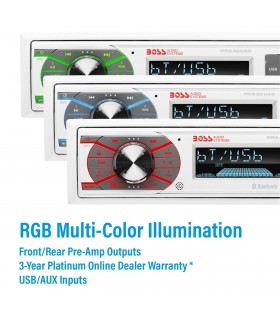 BOSS Audio Systems MR632UAB USB, AUX Girişli Bluetoothlu Marin Teyp