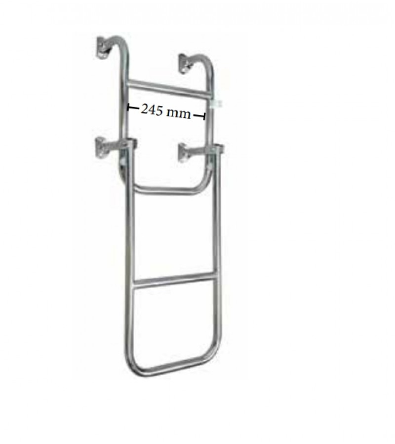Katlanır Paslanmaz Merdiven 2+2 Basamak 95Cm