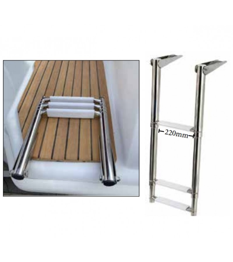 Teleskopik Paslanmaz Merdiven 3 Basamaklı 85Cm