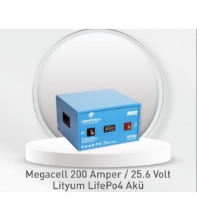 MegaCell Lityum LifePo4 Akü – 200 Amper / 25.6 Volt MegaCell Lityum LifePo4 Akü – 200 Amper / 25.6 Volt