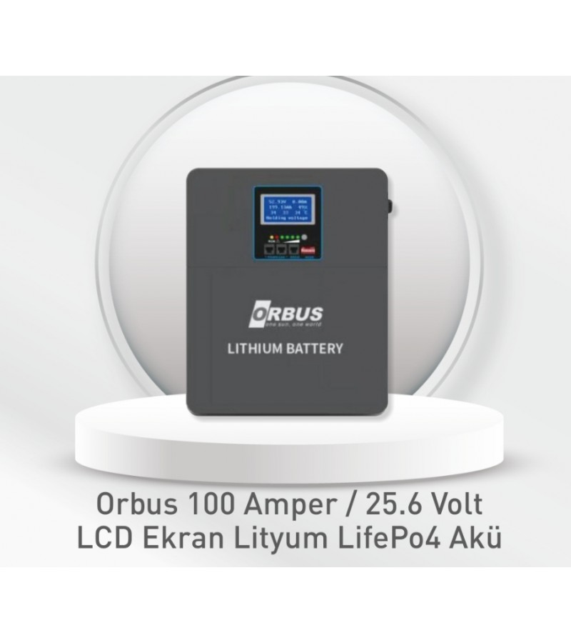 Orbus Lityum LifePo4 Akü – 100 Amper / 25.6 Volt