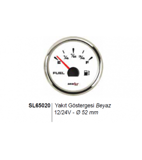 SEALUX YAKIT SEVİYE GÖSTERGESİ Ø52mm BEYAZ 12/24v